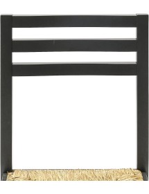 MOBILI 2G - SET 2 SEDIE LEGNO SHABBY NERO SEDUTA LEGNO L.43 H.87 P.48 VISTA SCHIENALE