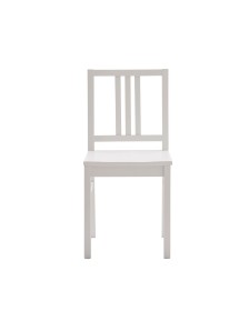 MOBILI 2G - Set 2 sedie legno shabby bianco seduta legno L.43 H.87 P.48 vista frontale