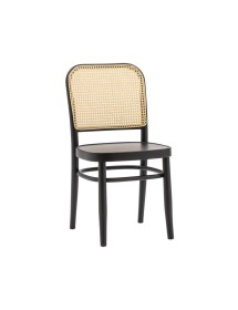 MOBILI 2G - SET 2 SEDIE PAGLIA DI VIENNA IN LEGNO NERO 45X47X87 VISTA FRONTALE