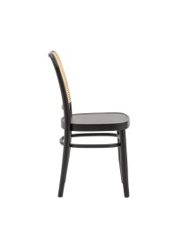 MOBILI 2G - SET 2 SEDIE PAGLIA DI VIENNA IN LEGNO NERO 45X47X87 VISTA LATERALE