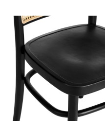 MOBILI 2G - SET 2 SEDIE PAGLIA DI VIENNA IN LEGNO NERO 45X47X87 VISTA SEDUTA