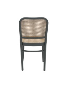 MOBILI 2G - SET 2 SEDIE PAGLIA DI VIENNA IN LEGNO GRIGIO 45X47X87 VISTA POSTERIORE