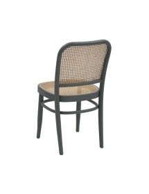 MOBILI 2G - SET 2 SEDIE PAGLIA DI VIENNA IN LEGNO GRIGIO 45X47X87 VISTA POSTERIORE