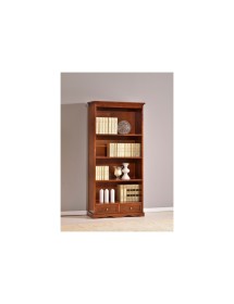 MOBILI 2G - LIBRERIA LEGNO TINTA NOCE ARTE POVERA 88X38X188 vista frontale