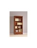 MOBILI 2G - LIBRERIA LEGNO TINTA NOCE ARTE POVERA 88X38X188 vista frontale