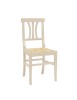 Set 2 sedie classiche legno avorio seduta paglia 43x42x90
