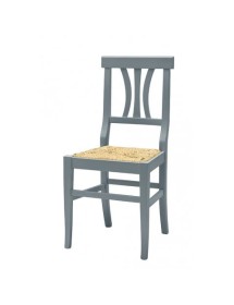 MOBILI 2G - Set 2 sedie classiche legno grigio seduta paglia 43x42x90 VISTA FRONTALE