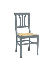 MOBILI 2G - Set 2 sedie classiche legno grigio seduta paglia 43x42x90 VISTA FRONTALE