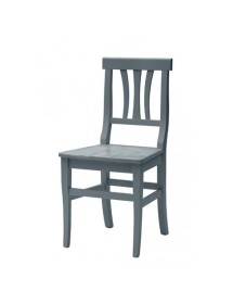 MOBILI 2G - Set 2 sedie classiche legno grigio seduta legno 46x44x90 vista frontale