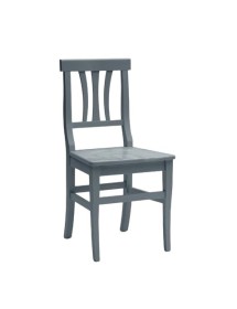MOBILI 2G - Set 2 sedie classiche legno grigio seduta legno 46x44x90 vista frontale