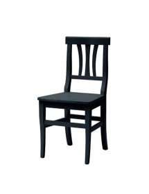MOBILI 2G - Set 2 sedie classiche legno nero seduta legno 46x44x90 VISTA FRONTALE