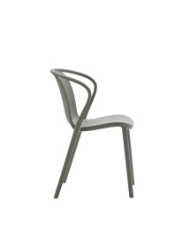 Set 4 Sedie Design Polipropilene Colore Grigio 54X54X80 vista laterale