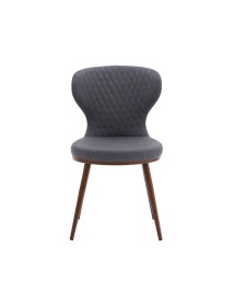 MOBILI 2G - Set 4 sedie moderne ecopelle grigio a rombi 46X84X56 vista frontale