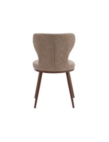 MOBILI 2G - Set 4 sedie moderne ecopelle beige a rombi 46X84X56 VISTA POSTERIORE
