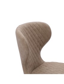 MOBILI 2G - Set 4 sedie moderne ecopelle beige a rombi 46X84X56 VISTA SCHIENALE