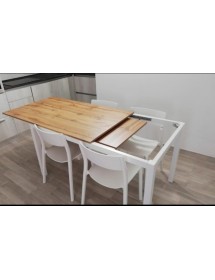 TAVOLO MODERNO ROVERE ALLUNGABILE GAMBE BIANCHE 110X70x78 (835)
