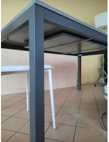 MOBILI 2G - TAVOLO MODERNO GRIGIO CEMENTO ALLUNGABILE 110X70 VISTA ALLUNGA