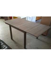 MOBILI 2G - TAVOLO MODERNO A LIBRO ROVERE GRIGIO 90x90x76H vista aperto