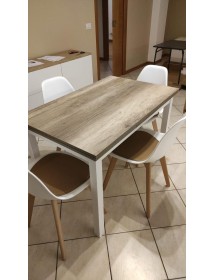 MOBILI 2G - TAVOLO ROVERE NODATO STRUTTURA IN LEGNO ALLUNGABILE 130X80x78 (842) VISTA FRONTALE