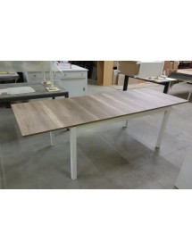 MOBILI 2G - TAVOLO ROVERE NODATO STRUTTURA IN LEGNO ALLUNGABILE 130X80x78 (842) VISTA FRONTALE