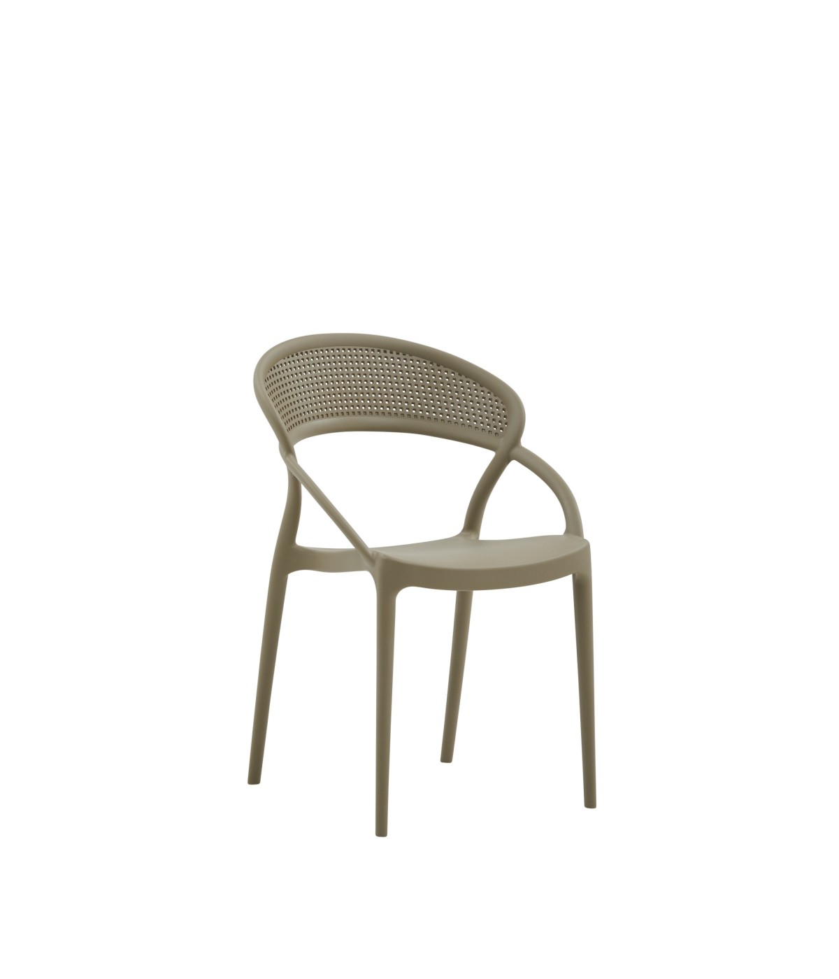 MOBILI 2G - Set 4 Sedie Design Polipropilene e fibra di vetro Tortora 54X56X82 vista frontale