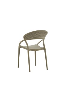 MOBILI 2G - Set 4 Sedie Design Polipropilene e fibra di vetro Tortora 54X56X82 vista schienale