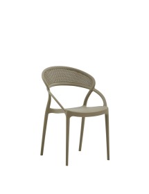 MOBILI 2G - Set 4 Sedie Design Polipropilene e fibra di vetro Tortora 54X56X82 vista frontale