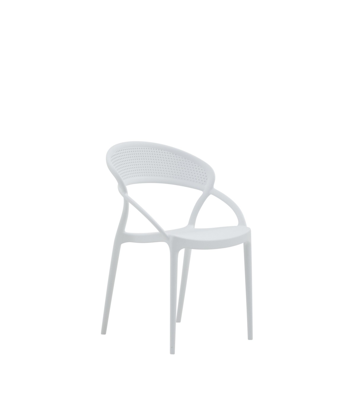 MOBILI 2G - Set 4 Sedie Design Polipropilene e fibra di vetro bianco 54X56X82 vista frontale