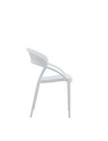 MOBILI 2G - Set 4 Sedie Design Polipropilene e fibra di vetro bianco 54X56X82 vista laterale