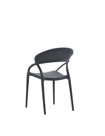 MOBILI 2G - Set 4 Sedie Design Polipropilene e fibra di vetro Antracite 54X56X82 VISTA POSTERIORE SCHIENALE