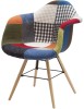 MOBILI 2G - Set 2 Poltrone moderne patchwork tessuto multicolore 62X65X79 VISTA FRONTALE