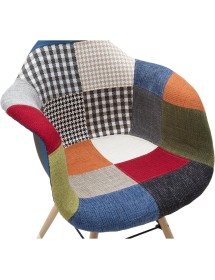 MOBILI 2G - Set 2 Poltrone moderne patchwork tessuto multicolore 62X65X79 VISTA SEDUTA