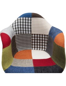 MOBILI 2G - Set 2 Poltrone moderne patchwork tessuto multicolore 62X65X79 VISTA MULTICOLORE