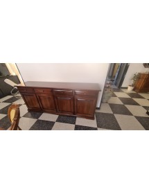 MADIA CREDENZA ARTE POVERA LEGNO TINTA NOCE/BIANCO L.205 P.42 H.85 (611) vista frontale