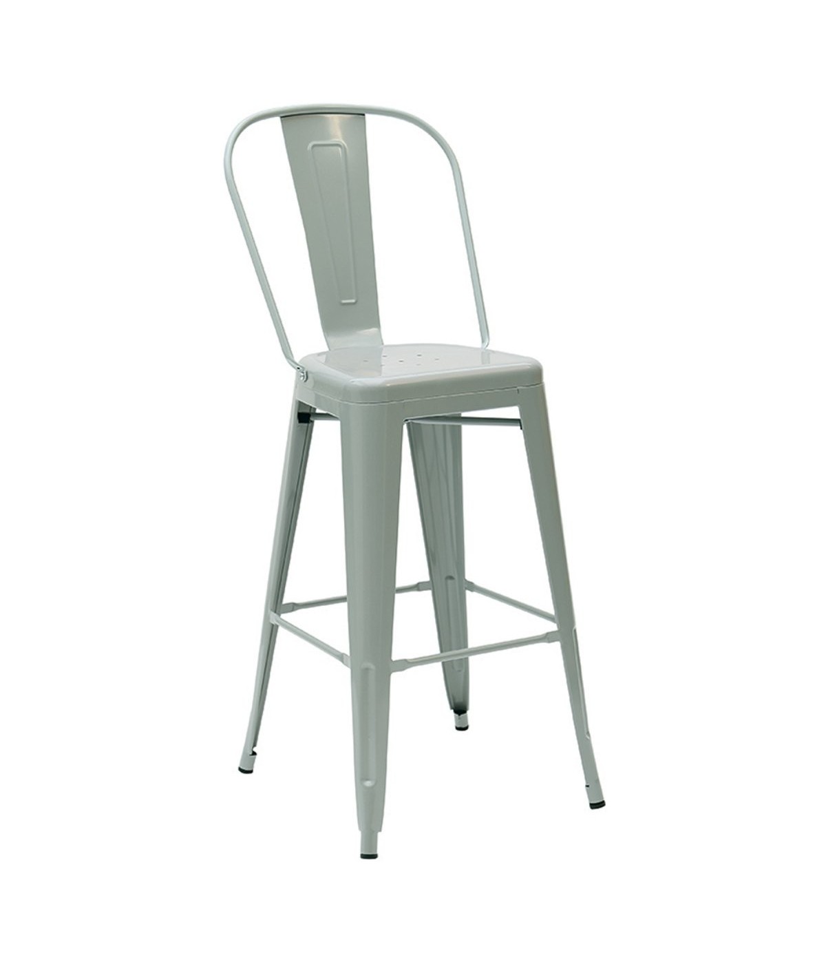 MOBILI 2G - SET DA 4 Sgabelli moderni metallo grigio metallizzato 45x43x120 vista frontale