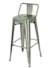 MOBILI 2G - SET 4 Sgabelli moderni metallo colore specchiato 43x43x94 VISTA FRONTALE