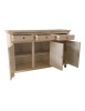 MOBILI 2G - Madia credenza 3 ante legno shabby chic avorio150X43X98 vista aperta