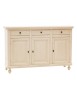 MOBILI 2G - Madia credenza 3 ante legno shabby chic avorio150X43X98 vista frontale