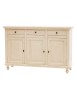 MOBILI 2G - Madia credenza 3 ante legno shabby chic avorio150X43X98 vista frontale