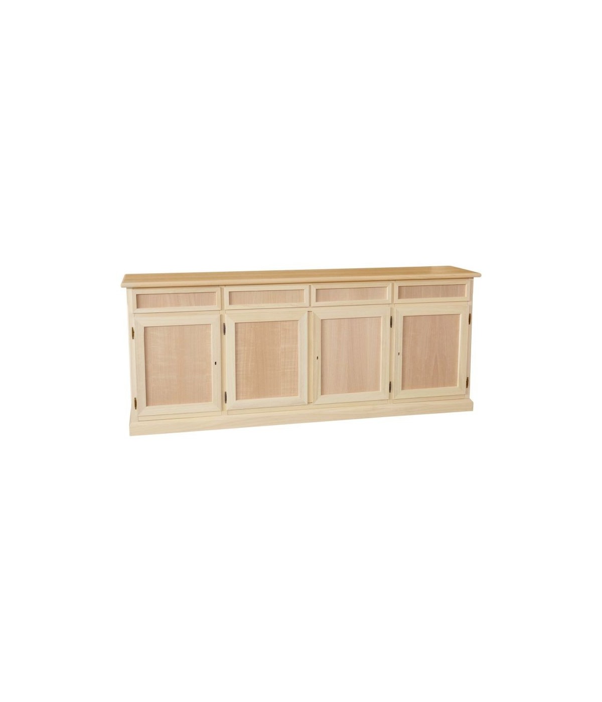 MOBILI 2G -  MADIA CREDENZA IN LEGNO GREZZA 4 ANTE L.205 P.42 H.86