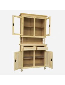 MOBILI 2G - Cristalliera in legno grezzo 2 Ante Napoletana L.104 P.43 H.210