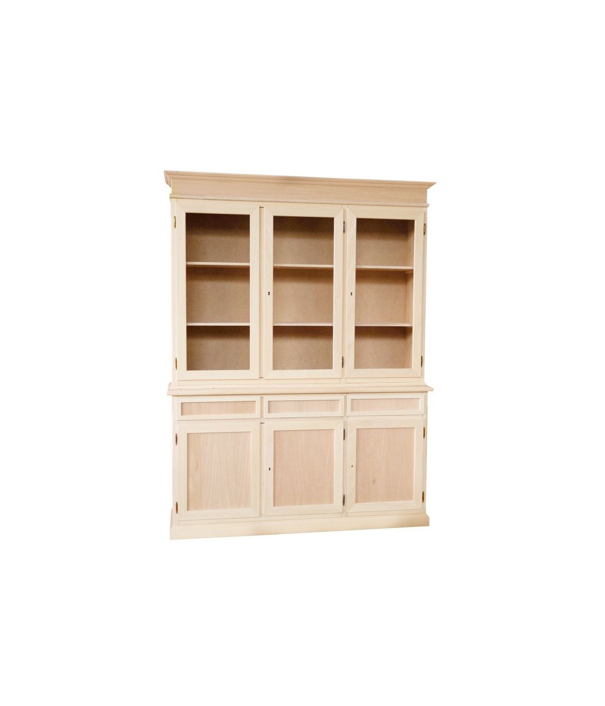 MOBILI 2G - Cristalliera in legno 3 Ante Arte Povera L.156 P.42 H.205