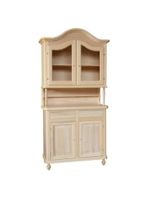 MOBILI 2G - CRISTALLIERA IN LEGNO CAPPELLO SAGOMATO 2 ANTE IN LEGNO GREZZO