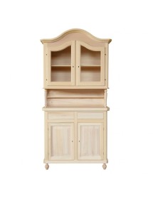 MOBILI 2G - CRISTALLIERA IN LEGNO CAPPELLO SAGOMATO 2 ANTE IN LEGNO GREZZO