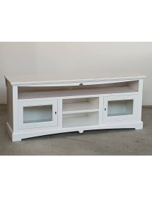 MOBILI 2G - MOBILE PORTA TV GOCCIA 170*46*69H, LEGNO, LACCATO BIANCO ARTE POVERA
