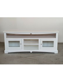 MOBILI 2G - MOBILE PORTA TV GOCCIA 170*46*69H, LEGNO, LACCATO BIANCO ARTE POVERA