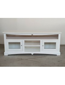 MOBILI 2G - MOBILE PORTA TV GOCCIA 170*46*69H, LEGNO, LACCATO BIANCO ARTE POVERA
