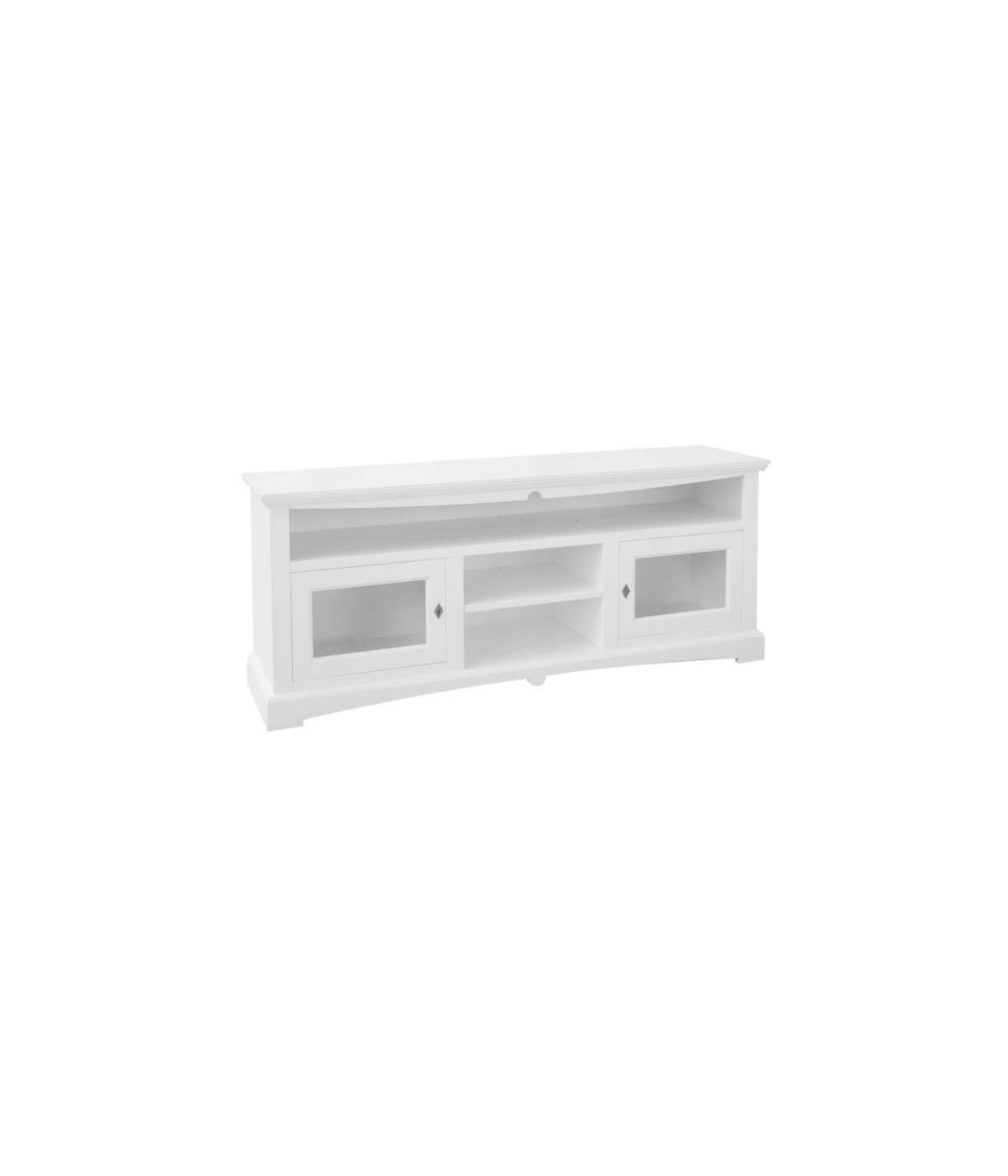 MOBILI 2G - MOBILE PORTA TV GOCCIA 170*46*69H, LEGNO, LACCATO BIANCO ARTE POVERA
