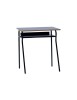 MOBILI 2G - Banco Scuola moderno metallo nero piano melaminico nero 70x50x76,5 vista frontale
