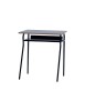 MOBILI 2G - Banco Scuola moderno metallo nero piano melaminico nero 70x50x76,5 vista frontale
